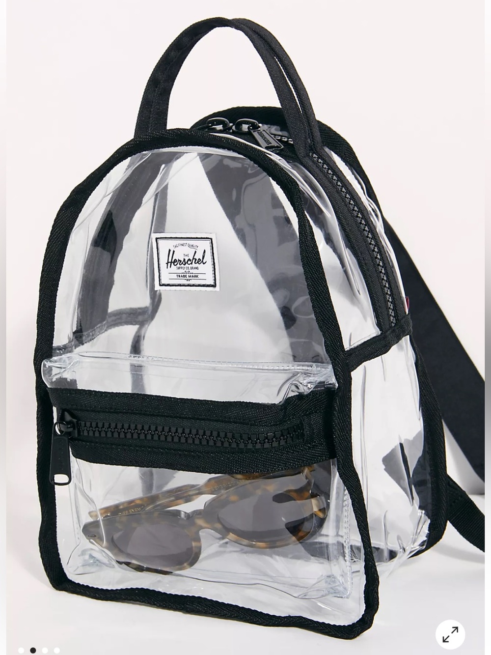 Herschel Nova Mini Clear Backpack Black Stadium Concert Festival Bag
